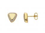 Golden earrings 14k with zircon  (code S259256)